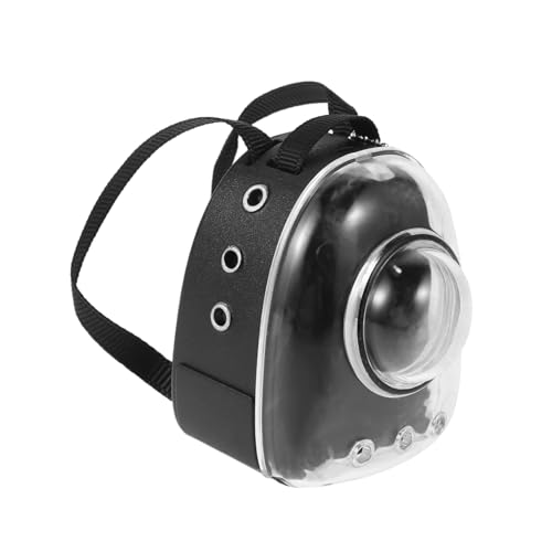 SOPOTUTU Miniatur Haustier Katzen Rucksack Szene Transparent Schwarz Realistisches Puppenhaus Zubehör für Katzenliebhaber Kleiner Katzenträger DIY Katzenumgebung mit Bett und Futternapf von SOPOTUTU