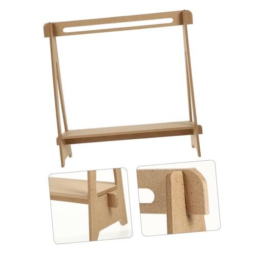 SOPOTUTU Miniatur Holz Kleiderbügelständer Puppenschrank Dekorativer Mini Doll Garment Organizer für Bjd Puppenkleidung DIY Robuster Holz Kleiderhalter für Puppenhaus Zubehör von SOPOTUTU