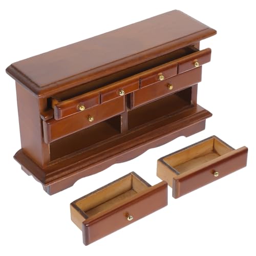 SOPOTUTU Miniatur Holz Tv Schrank Modell Ornament Miniaturhaus Beistelltisch Schlafzimmer Wohnzimmer Miniaturhaus Holzseitenschrankmodell Robust Verschleißfest für Mikro Landschaften und von SOPOTUTU