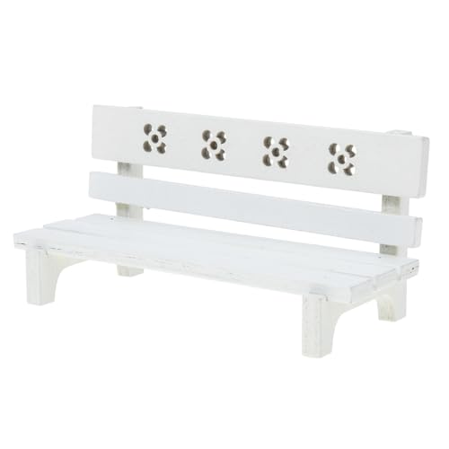 SOPOTUTU Miniatur Holzbank Retro Stil Mini Gartenbank Dekor für Puppenhaus Landschaftsdeko Weiß Kreative Miniatur Parkbank für Hausdekor SOPOTUTU Miniatur Holzbank Retro Stil Mini Gartenbank Dekor für Puppenhaus Landschaftsdeko Weiß Kreative Miniatur Parkbank für Hausdekor von SOPOTUTU