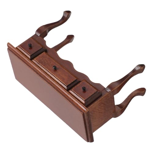 SOPOTUTU Miniatur Puppenhaus Möbel Tisch Chestnut Holz Vintage Stil Realistische Miniatur Beistelltisch Dekoration für DIY Sammeln und Puppenhaus Einrichtung von SOPOTUTU