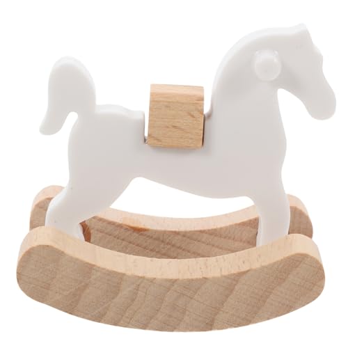 SOPOTUTU Miniatur Puppenhaus Schaukelpferd aus Holz Detailreiches Modell Robust und Bruchsicher Kreative Miniatur Möbeldekoration für Puppenhäuser und Landschaften als Foto Requisite von SOPOTUTU