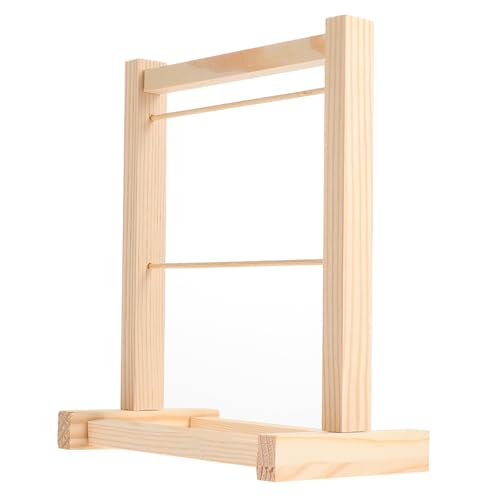 SOPOTUTU Miniatur Puppenkleiderständer aus Hochwertigem Holz Doppellagig Platzsparend Umweltfreundlich für Puppenkleider Einfache Organisation für Aufbewahrung von Puppenkleidung von SOPOTUTU
