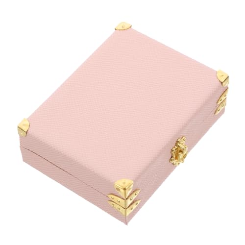 SOPOTUTU Miniatur Retro Koffer Modell Miniatur Puppenhaus Zubehör Micro Landschaft Deko Charmanter Aufbewahrungskoffer für Puppenhaus Schlafzimmer Rosa Groß von SOPOTUTU