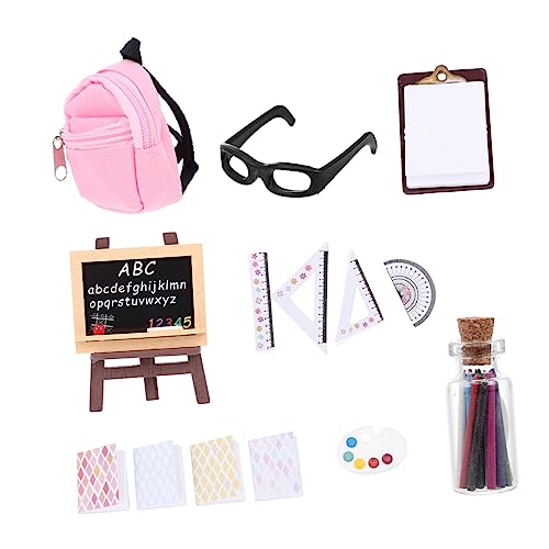 SOPOTUTU Miniatur Rucksack Set Kreatives für Puppenhaus Interaktive Lernspielzeuge Zubehör für DIY Fans Fördert Fantasie und Handwerkliche Fähigkeiten von SOPOTUTU