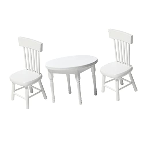 SOPOTUTU Miniatur Tisch Stühle Set Weiß Puppenhaus Möbel Zubehör Realistische Miniaturmöbel für Hausdekoration Kindgerechtes Modell Detailreiche Runde Essgruppe für Puppenhäuser SOPOTUTU Miniatur Tisch Stühle Set Weiß Puppenhaus Möbel Zubehör Realistische Miniaturmöbel für Hausdekoration Kindgerechtes Modell Detailreiche Runde Essgruppe für Puppenhäuser von SOPOTUTU