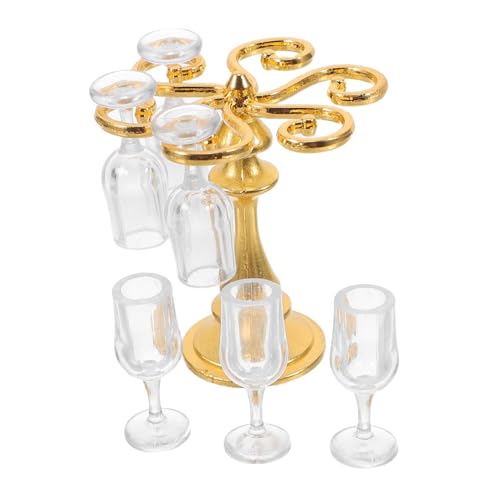 SOPOTUTU Miniatur Weinregal mit Weingläsern für Puppenhaus Mini Trinkbecher Halter Modell für Mikrolandschaft Küchendekor Kreatives Rollenspiel Zubehör SOPOTUTU Miniatur Weinregal mit Weingläsern für Puppenhaus Mini Trinkbecher Halter Modell für Mikrolandschaft Küchendekor Kreatives Rollenspiel Zubehör von SOPOTUTU