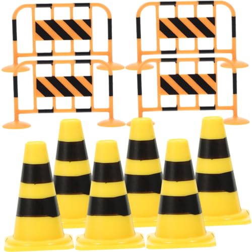 SOPOTUTU Miniatur verkehrskegel Lernspielzeug Verkehrszeichen Absperrungen für Spielerisches Verkehrsverständnis und Motorische für Rollenspiele und Bildungszwecke von SOPOTUTU