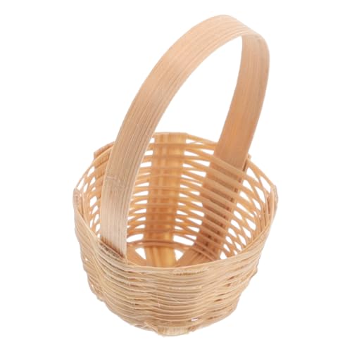 SOPOTUTU Miniaturer Rattankorb für Puppenhaus Zubehör für Szenen Robust und Langlebig für DIY Projekte und Puppenhaus Dekoration von SOPOTUTU