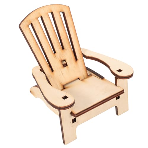 SOPOTUTU Miniaturmöbel Holzstuhl Niedlicher Miniatur Stuhl für Puppenhausdekoration als Foto Requisite DIY Holzspielzeug für Attraktives Accessoire für Mini Häuser von SOPOTUTU