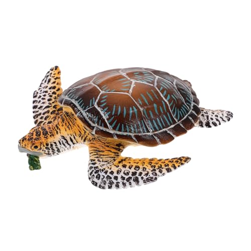 SOPOTUTU Modelltier Ornament Figur Schreibtisch Schildkröte Miniatur Winzig Realistisch Zahlen Klein Erwachsene Tiermodelldekor Lebensechtes Simulationstiermodell Abs Brown von SOPOTUTU