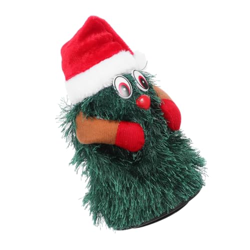 SOPOTUTU Musik Drehender Weihnachtsbaum Schreibtisch Weihnachtsbaumdekoration Elektrische Singende Puppe Weihnachtsbaum-Modell Weihnachtsbaumfigur Elektrische Weihnachtspuppe Grün von SOPOTUTU