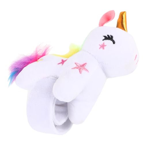 SOPOTUTU Plüsch Einhorn Slap Armband Kuscheliges Tier Handgelenkband Partydeko Weiß Süßes Umarmungs Design Strapazierfähig Für Geburtstagsthema von SOPOTUTU