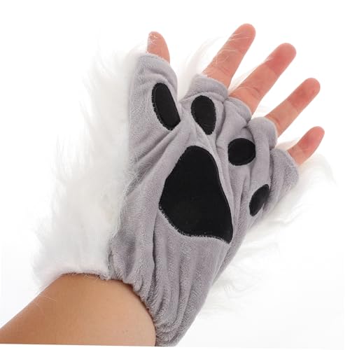 SOPOTUTU Plüsch Halbgesichts Fuchsmaske Weiß mit Flauschigen Pfoten Handschuhen Elastisches Band Verstellbar Für Halloween Karneval Cosplay Maskerade Tierkostüm SOPOTUTU Plüsch Halbgesichts Fuchsmaske Weiß mit Flauschigen Pfoten Handschuhen Elastisches Band Verstellbar Für Halloween Karneval Cosplay Maskerade Tierkostüm von SOPOTUTU