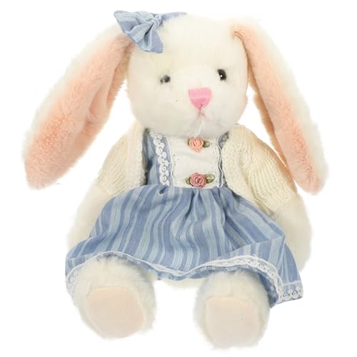 SOPOTUTU Plüsch Hase Kawaii Kuscheltier für Weiches Plüschtier mit Blauem Pullover für Geburtstage und Feste Perfekter Kuschelpartner für Kleinkinder von SOPOTUTU