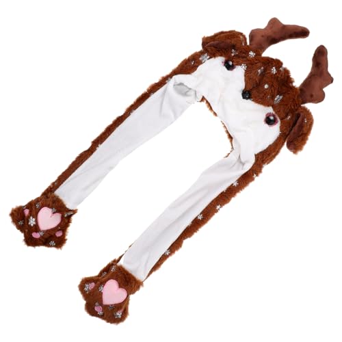 SOPOTUTU Plüsch Mütze mit Beweglichen Ohren Witzig und Warm Leichte Cosplay Kopfbedeckung für Halloween Geeignet für Erwachsene und Fotoshootings von SOPOTUTU