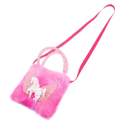 SOPOTUTU Plüsch Umhängetasche Tragetasche Flauschige Tasche Mädchenhandtasche Geldbeutel Einhorn Leichte Umhängetasche Plüschhandtasche Für Mädchen Schulter Handtaschen Für Mädchen Stoff von SOPOTUTU