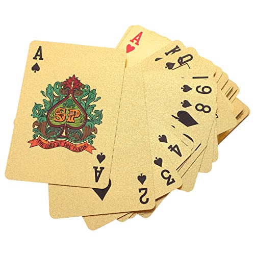 SOPOTUTU Pokerkarten Wasserdichtes Kartendeck Aus Langlebigem Für Spannende Pokerpartys Und Spieleabende Hochverschleißfest Für Familien Und Freunde Goldene Dragon Design von SOPOTUTU