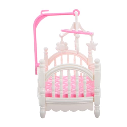 SOPOTUTU Puppenhaus Krippe interaktives Dollhouse Decor Puppenbett DIY handgefertigtes -Miniaturornament puppenhaus Wohnzimmer möbel Puppenmöbel Abs Weiß von SOPOTUTU