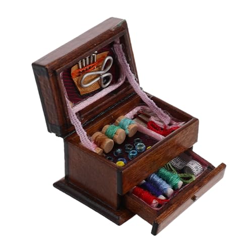 SOPOTUTU Puppenhaus Miniaturen Nähkasten Traditionelle Holznähkiste Für Miniaturpuppenhaus Accessoire Mini Chinesische Vintage Nähkasten -näher -veranstalter von SOPOTUTU