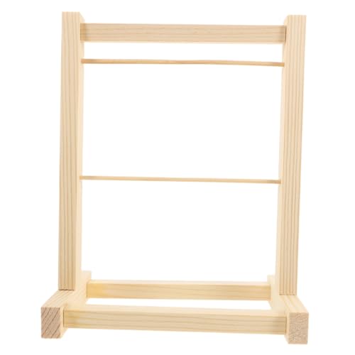 SOPOTUTU Puppenhaus Wäscheständer Möbel Kleid realistisch Zubehör Miniatur puppenhaus Einrichtung Puppenbügel Mini-Aufhänger für Bastelarbeiten Puppentuchständer Puppenschrank Holz Khaki von SOPOTUTU