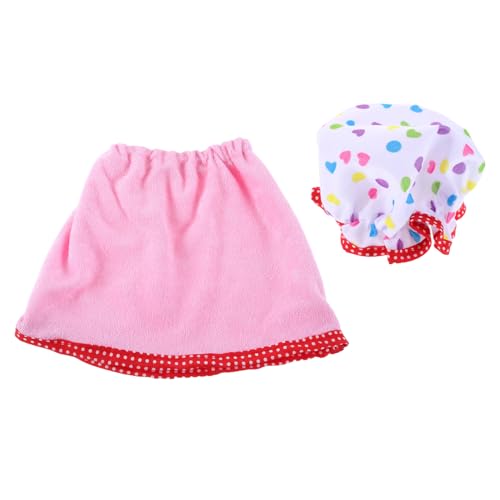 SOPOTUTU Puppenkleidung Set Weicher Bademantel mit Passendem Hut Süßes Spa Outfit für Puppen Detailreich Verarbeitet als zu Weihnachten und Geburtstagen von SOPOTUTU