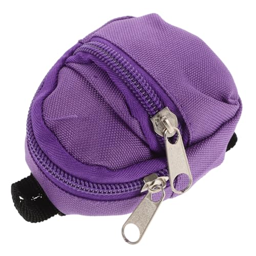 SOPOTUTU Puppenrucksack Dekorationen zusätzliche Puppe Mini Puppenbaby winzig Kinderfotografie -Requisiten Mikroszenenverzierung kleines Modell Stoff Violett von SOPOTUTU