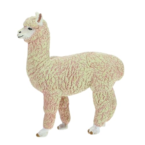 SOPOTUTU Realistische Lama Figur aus Stabilem Kunststoff Detailgetreues Tiermodell und Pädagogisches für Lebensechte Simulation als Dekoration und Lernhilfe für Mädchen und Jungen von SOPOTUTU