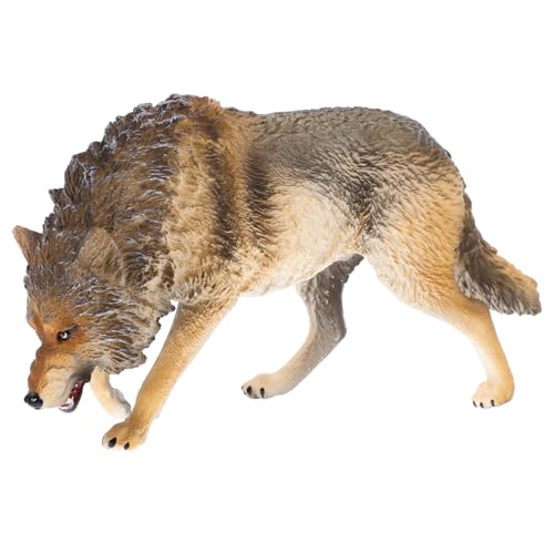 SOPOTUTU Realistische Wolf Figur aus Abs Kleine Nordamerikanische Wolf Nachbildung Detailgetreues Tiermodell für Tischdekoration und Kinderzimmer für Junge Mädchen von SOPOTUTU
