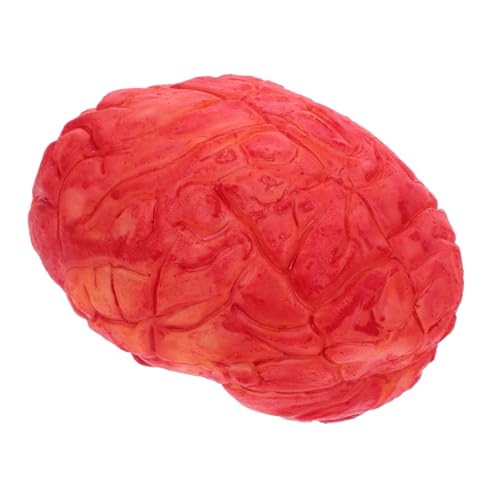 SOPOTUTU Realistisches Halloween Deko Fake Brain Blutig Gruselig Lebensgroßes Gehirn Requisit für Horror Party Spukhaus Dekoration Cosplay und Scherzartikel Dunkles Rot von SOPOTUTU
