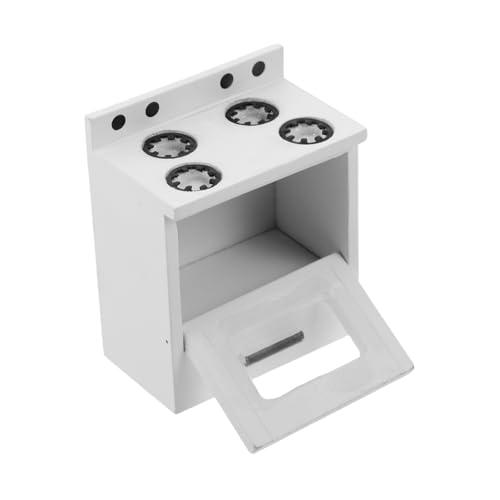 SOPOTUTU Realistisches Mini Küchen Spielset Holz mit DIY Gasherd Puppenhaus Zubehör Pädagogisches Kochspielzeug für Detailgetreues Miniatur Kochfeld für Puppenhaus Dekoration von SOPOTUTU