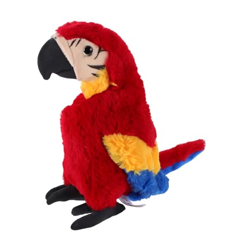 SOPOTUTU Realistisches Plüschtier Papagei mit Lebensechtem Design Rotes Gefülltes Stofftier für Originelle Wohn und Partydekoration Vielseitiger Lustiger Vogel als Kreative Dekoidee von SOPOTUTU