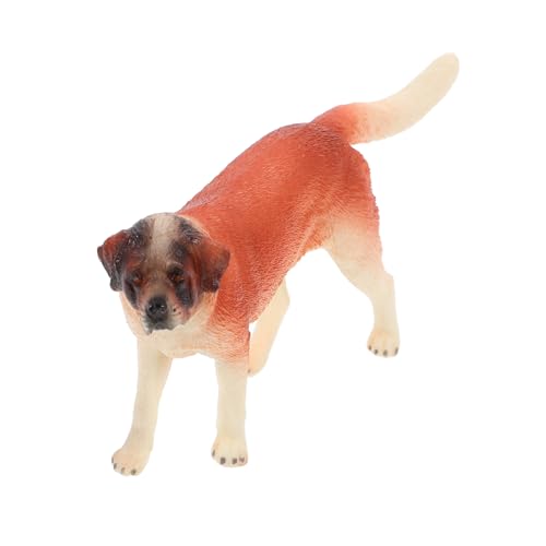 SOPOTUTU Realistisches Saint Hundemodell aus Kunststoff Kleines Desktop tierdekor Detailgetreue Hundefigur für Kinderzimmer Garten Heimdekoration Liebevolle Haustier nachbildung von SOPOTUTU