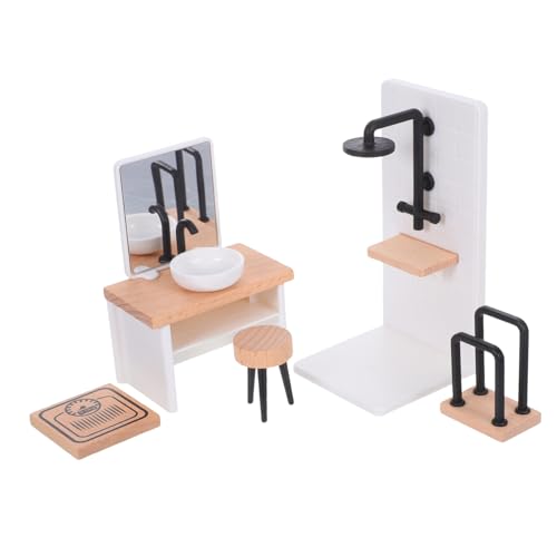 SOPOTUTU Realistisches Scale mit Waschbecken Duschraum Hocker Handtuchhalter und Miniaturwaage für Puppenhaus Dekoration SOPOTUTU Realistisches Scale mit Waschbecken Duschraum Hocker Handtuchhalter und Miniaturwaage für Puppenhaus Dekoration von SOPOTUTU