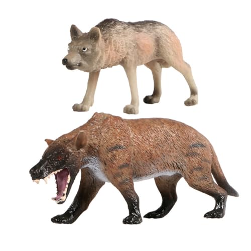 SOPOTUTU Realistisches Wolf Modell Figur Tierdekoration Wohnaccessoire für Kreative Fotorequisiten Zuhause Büro Auto Deko von SOPOTUTU
