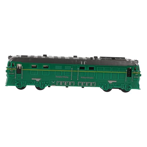 SOPOTUTU Retro Grünes Leder Zugmodell Lernspielzeug Mini Züge Trägheit Mini Zugmodell Trägheitsauto Trägheitszug Züge Modelldekor Zugmodelle Abs von SOPOTUTU