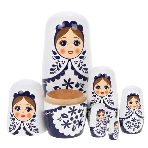 SOPOTUTU Russische Handgefertigte Holz Nistpuppen für Mädchen Teiliges Bunte Figuren Dekoration Fördert und Raumverständnis für Geburtstage und Feste von SOPOTUTU