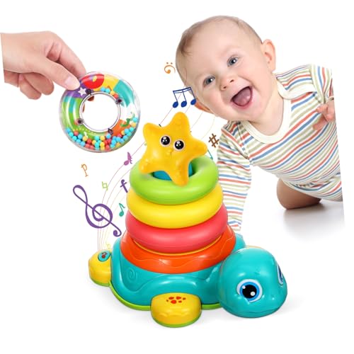 SOPOTUTU Schildkröte Stapler Kind Musikalische Schildkröten-Babyspielzeuge sensorisch stapelspielzeug interaktives Stapelringe krabbelndes Babyspielzeug Plastik SOPOTUTU Schildkröte Stapler Kind Musikalische Schildkröten-Babyspielzeuge sensorisch stapelspielzeug interaktives Stapelringe krabbelndes Babyspielzeug Plastik von SOPOTUTU