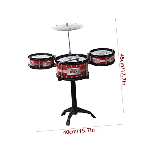 SOPOTUTU Schlagzeug Set Pädagogisches Jazz Drum aus Hochwertigem Kunststoff Sicher und Langlebig Interaktives Musikspielzeug für Kleinkinder für Junge Mädchen und Mädchen von SOPOTUTU