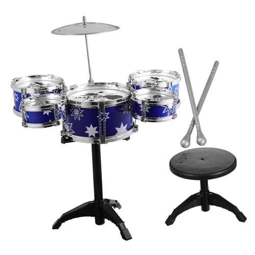 SOPOTUTU Schlagzeug Set mit Trommeln und Hocker Blau Percussion Musikinstrument für Ab Jahren Fördert Rhythmusgefühl und Musikalische Talente SOPOTUTU Schlagzeug Set mit Trommeln und Hocker Blau Percussion Musikinstrument für Ab Jahren Fördert Rhythmusgefühl und Musikalische Talente von SOPOTUTU