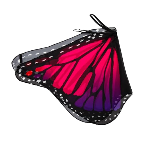 SOPOTUTU Schmetterlingsflügel Cape Cosplay Kostüm Leichtes Polyester Umhang für Halloween Geburtstagsfeier Verkleidung Mädchen Rosa von SOPOTUTU