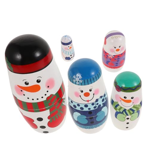 SOPOTUTU Schneemann Puppen Lagige Holz Nistpuppen für Handgemalte Winterdekoration für Geburtstagsfeiern und Weihnachten Sichere Spielzeuge Fähigkeiten SOPOTUTU Schneemann Puppen Lagige Holz Nistpuppen für Handgemalte Winterdekoration für Geburtstagsfeiern und Weihnachten Sichere Spielzeuge Fähigkeiten von SOPOTUTU