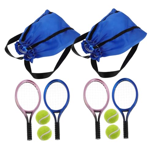 SOPOTUTU Set Puppenhauszubehör Puppenhaus Tennisausrüstung Puppenhaus Dekor Spielhaus Zubehör Für Mini Tennisschläger Modelle Tennisschläger Schreibtisch Dekoration Aus von SOPOTUTU