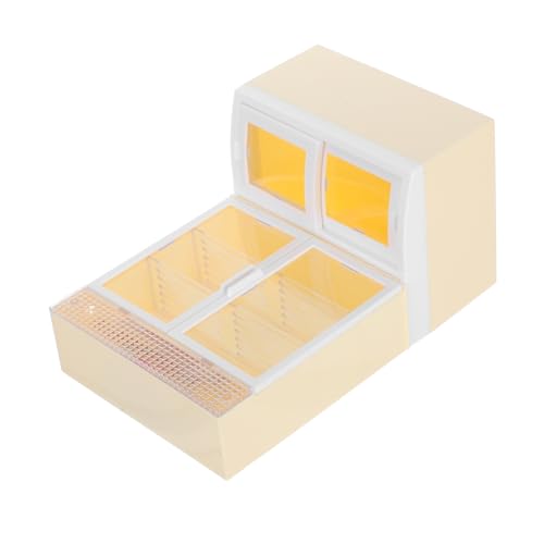 SOPOTUTU Simulation eines Eisschranks Puppe Mini -Kühlschrankspielzeug Mini-Kühlschrank Gerät winziger Eiscreme-Gefrierschrank kleines Kühlschrankmodell Vitrinenmodell Plastik Beige von SOPOTUTU