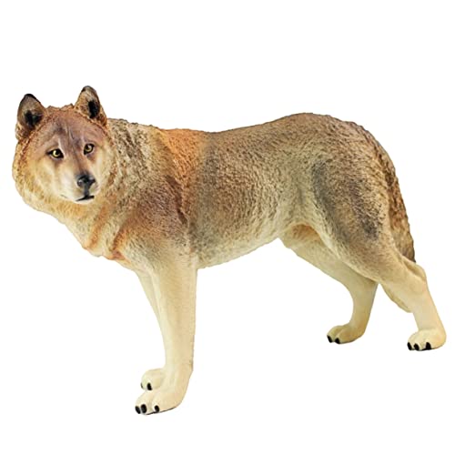 SOPOTUTU Simulierter Wolf Kinderspielzeug Wolfsfiguren Für Dekorative Wolfsstatue Wolf Dekoration Kognitives Tiermodell Für Wildtiere Wolfsfiguren Aus Kunststoff Plastik Brown von SOPOTUTU