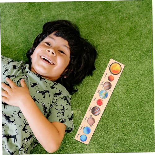 SOPOTUTU Sonnensystem Holzpuzzle mit Planeten Abnehmbar Interaktives Lernspielzeug für Kleinkinder Fördert Kognitive Entwicklung Feinmotorik und Weltraumwissen Pädagogisch für von SOPOTUTU