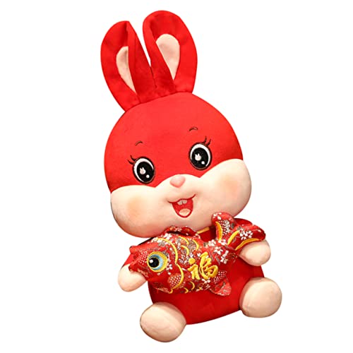 SOPOTUTU Stofftier Hase Niedlicher Plüschhase Zodiac Maskottchen für Chinesische Neujahrsfest Hochwertiges Sicheres Material und zur Neujahrsspiele von SOPOTUTU