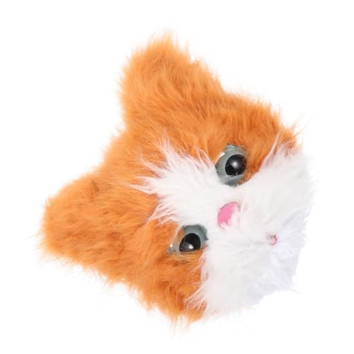 SOPOTUTU Süße Katzenmaske aus Plüsch Fluffy Halloween Katzenkopfmaske für Kostümpartys Lustiges Tierkostüm Zubehör für Erwachsene von SOPOTUTU