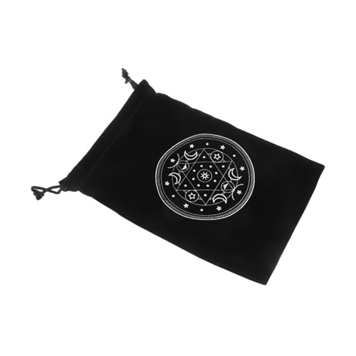 SOPOTUTU Tarot-Aufbewahrungstasche Müll Wiederverwendbar Handhaben Seher Schmuckbeutel Mit Kordelzug Ihnen Favorisieren Spielkartenhalter Sperren Erde Taschen Zinn Flanell Black von SOPOTUTU