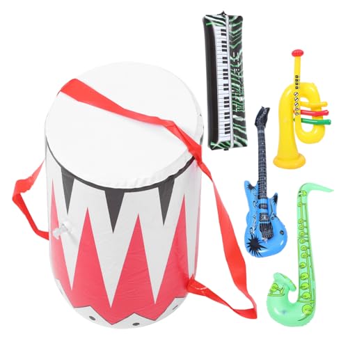 SOPOTUTU Teiliges Aufblasbares Musikinstrument PVC Party Requisiten mit Gitarre Saxophon Trompete Keyboard Schlagzeug Zufällige Farben für Geburtstagsfeiern und Zufällige von SOPOTUTU